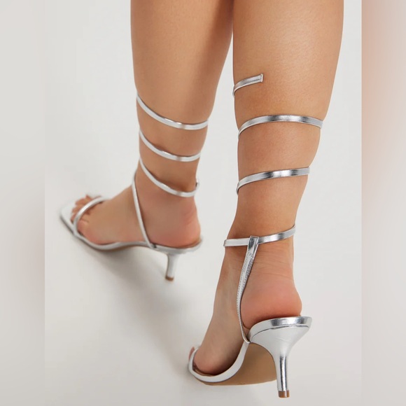 Wrap Up Heels - Silver - Picture 2 of 2